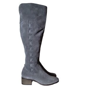 Vince Camuto Kreesell Suede Leather Tall Riding Boots Women's Size 10 Gray NEW